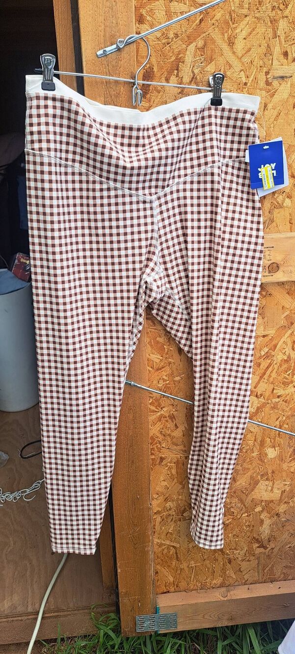 JoyLab XXL Brown Gingham High-Rise 7/8 Leggings NWT Target - Picture 2 of 6